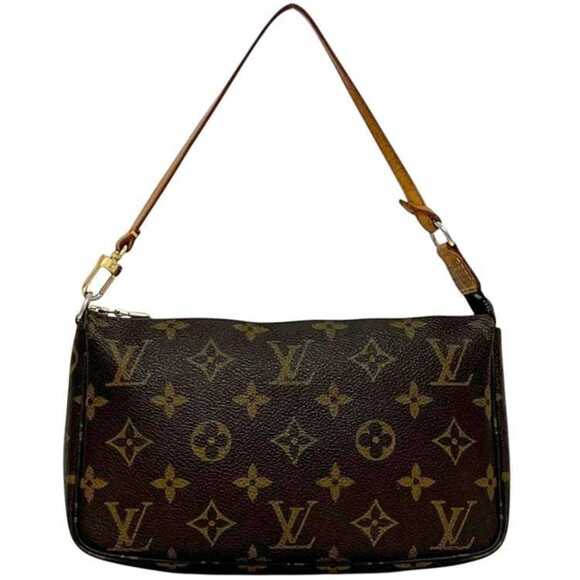 Louis Vuitton Handbags - LOUIS VUITTON Brown Monogram Leather Pochette Pouch